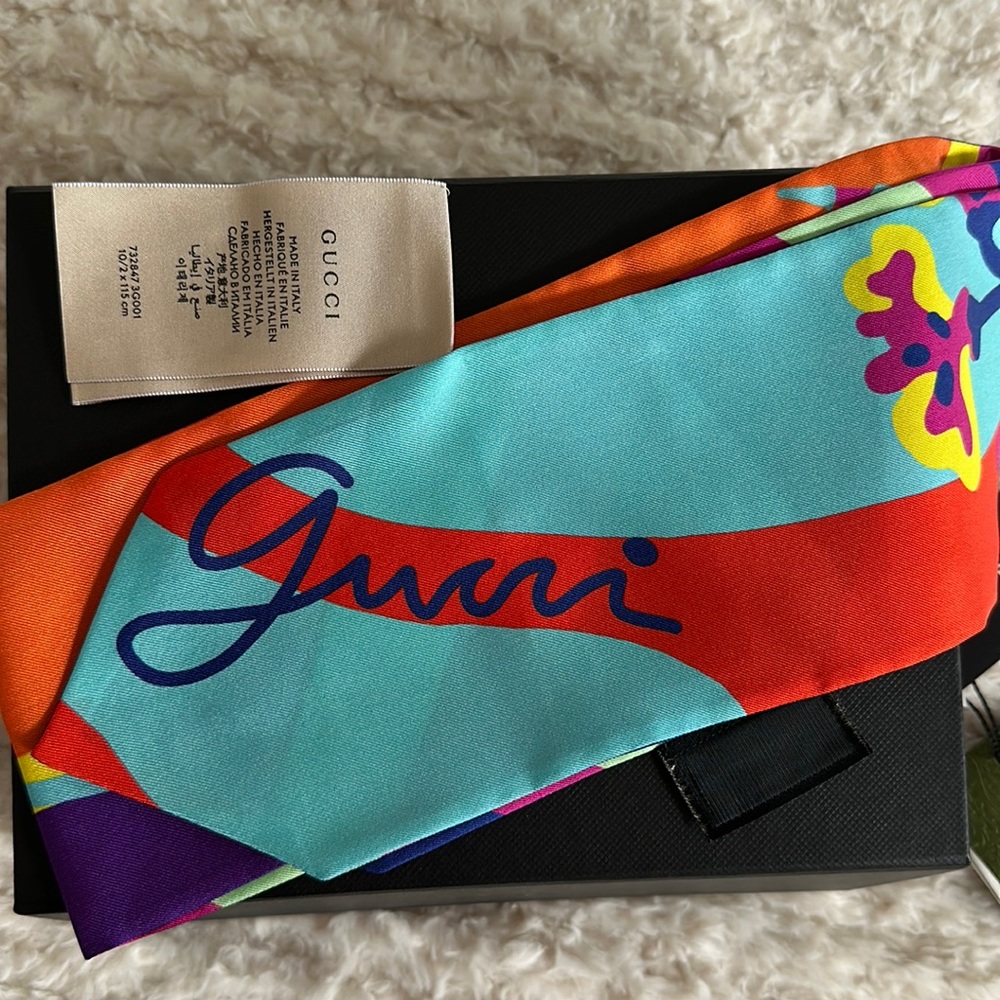 Gucci silk neck bow - 100% silk
